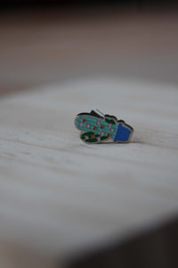 mini cactus maceta azul