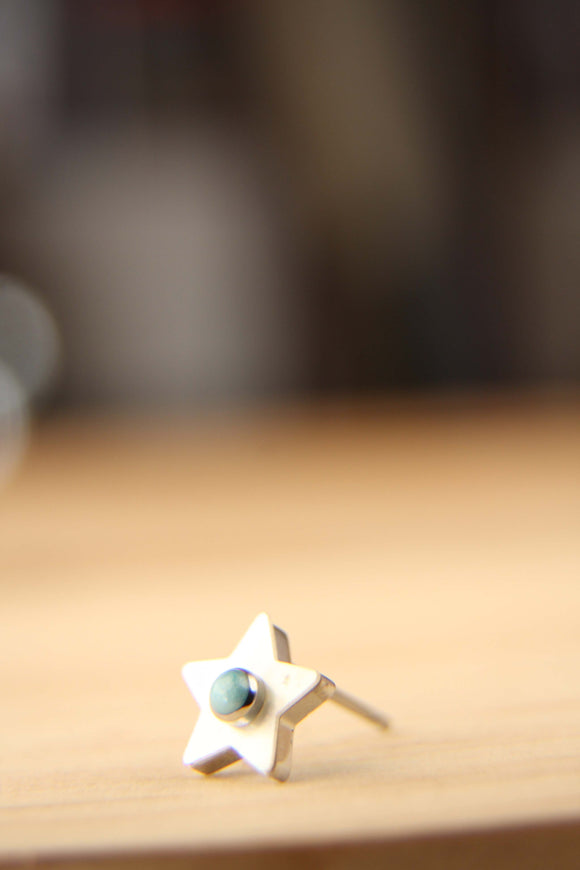 mini estrella blanca con turquesa
