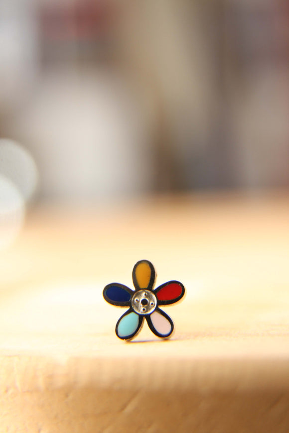mini flor  multicolor 5 pétalos