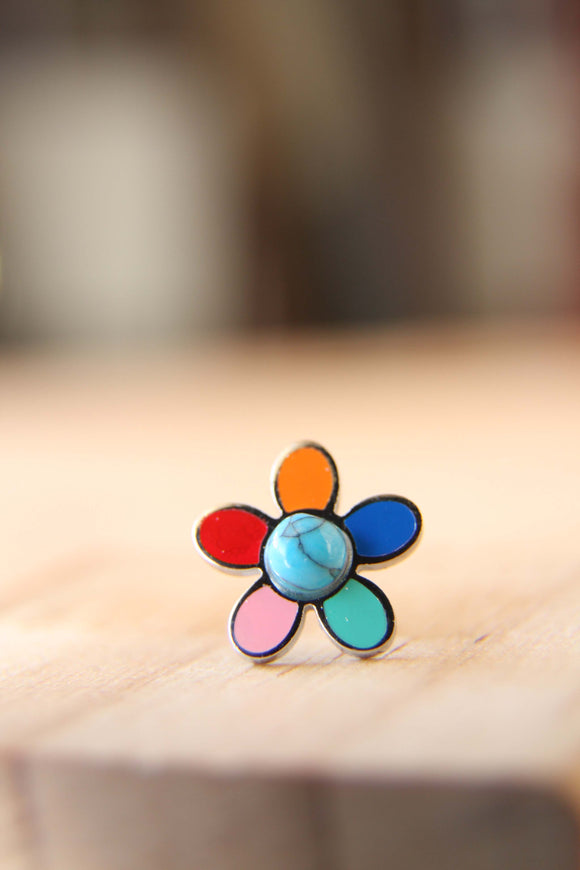 mini flor con turquesa