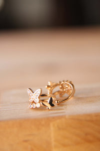 ear cuff aro con mariposas