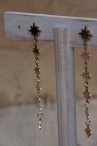 Pendientes largos con 6 estrellas polares