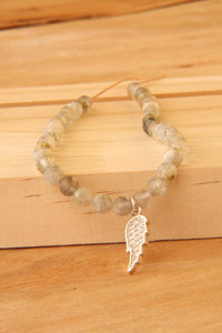 collar corto ala plateada con circonitas