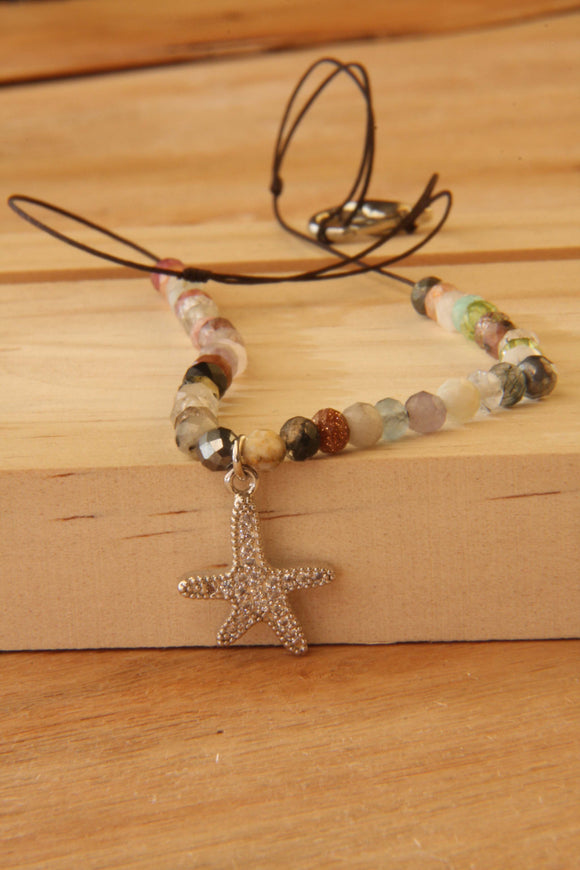 collar corto estrella plateada circonitas